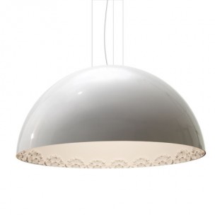Design hanglamp rond 80cm decor / hoogglans wit