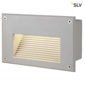 SLV 229702 Brick LED Downunder zilvergrijs led warmwit wand inbouwspot 