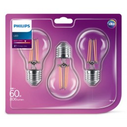 Aanbieding 6 st. Philips LEDClassic 60W A60 E27 WW CL ND 3BC/6