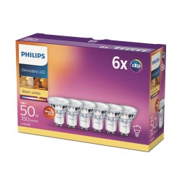 6-pack Philips GU10 warmglow dimbaar 3.8W (50W)