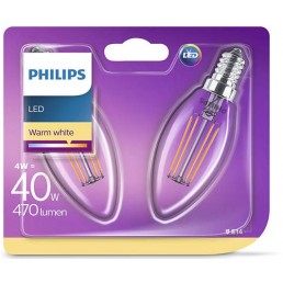 2-pack Philips led filament E14 4W (40W) 