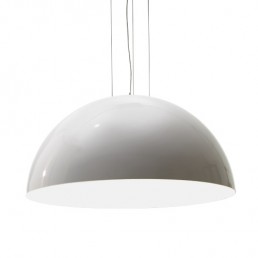 Design hanglamp rond 180cm hoogglans wit